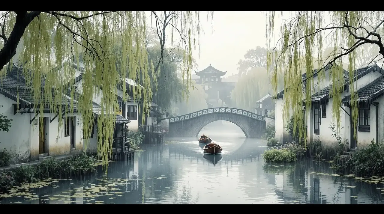 烟雨江南·行舟 - 高清视频网站 烟雨江南·行舟